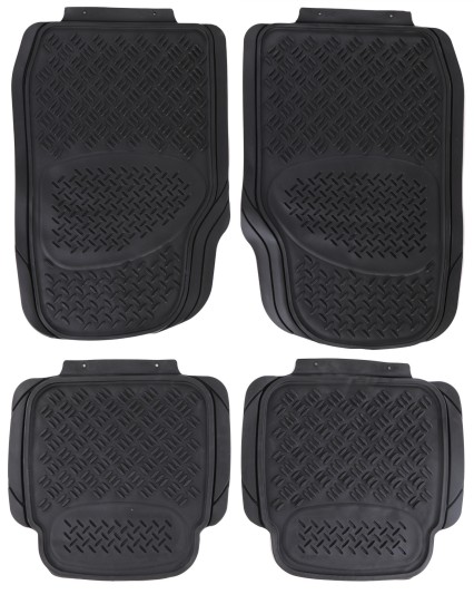 Tapis de voiture universels en caoutchouc CAR MAT UNI SET 3, complet, 4 pcs