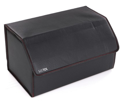 Organisateur de coffre de voiture CAR COMPACT LEATHER L, 2 compartiments, pliable, avec couvercle