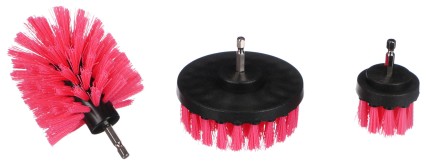 Ensemble de brosses de nettoyage rose pour perceuse CAR DETAILING DRILL BRUSH PINK 3, 3 pcs