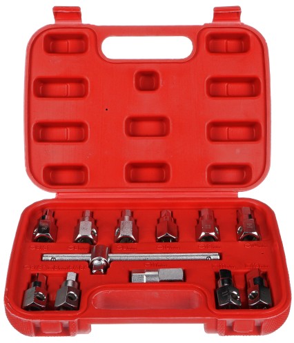 Kit d'outil de vidange d'huile MECHANIC OIL DRAIN SET 12, hex + carré, 12 pcs