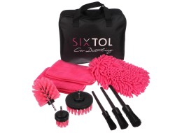 Kit d'outils de nettoyage et de lavage multifonctionnel pour voiture CAR DETAILING PINK 9, 9 pcs